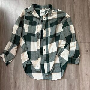 Aerie Green and White Button Down Shirt